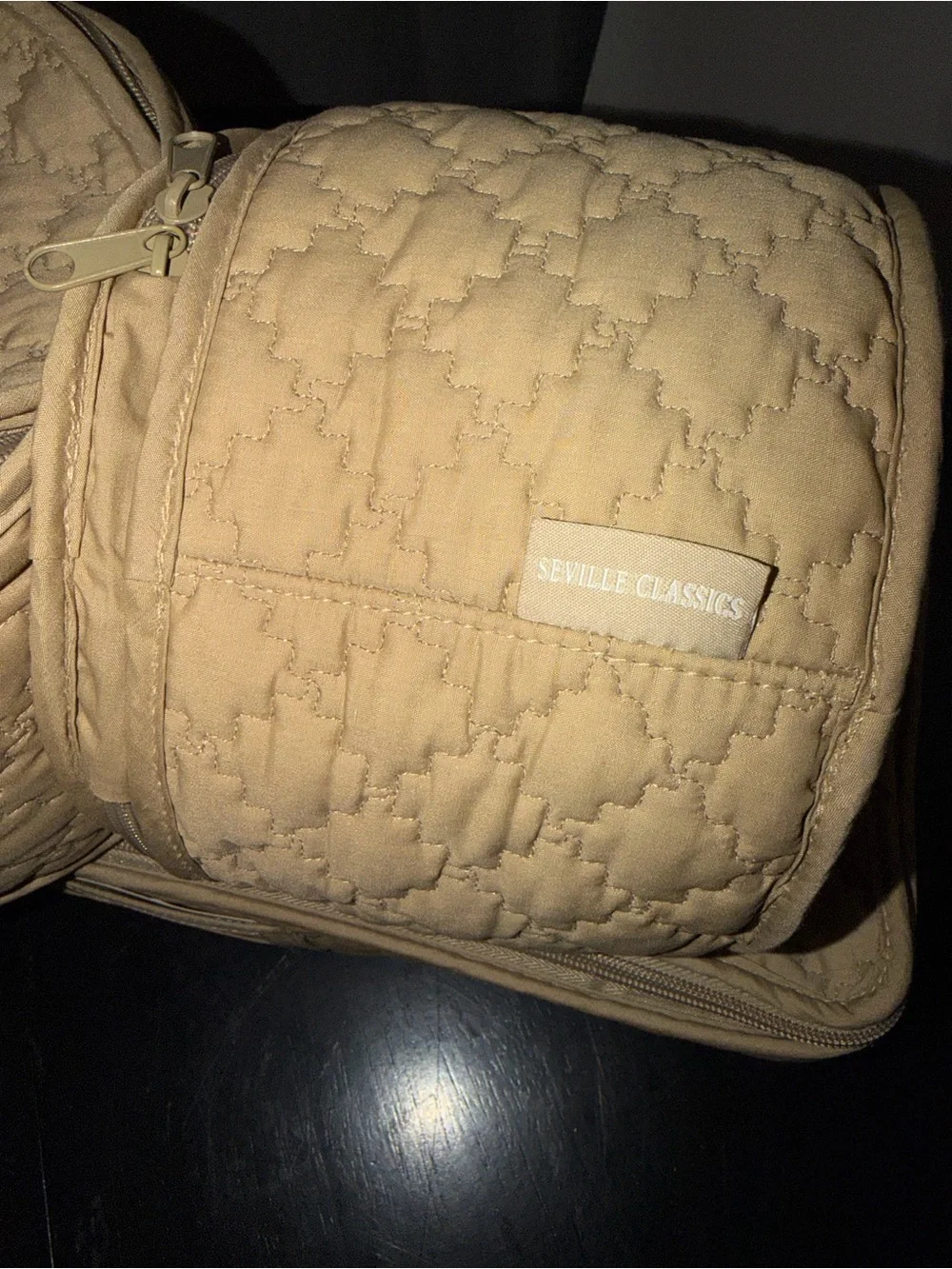 Beige Quilted 3-Piece Home Storage Set
